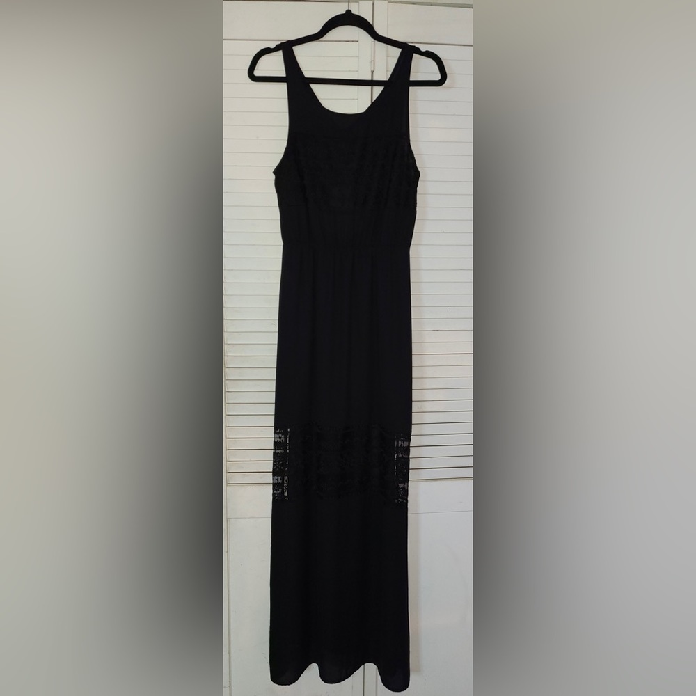 Black maxi dress with lace